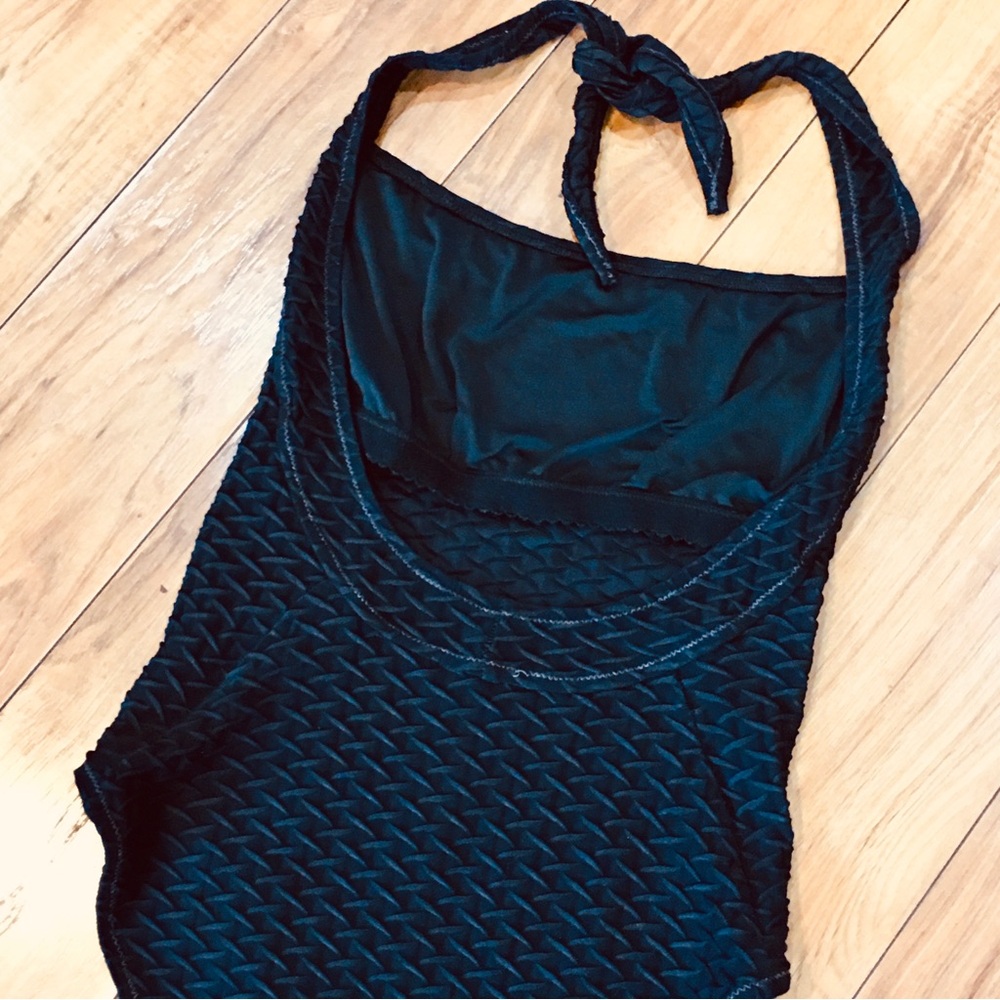PAULA swimwear black beach one piece swim bathing suit swimsuit scallop design